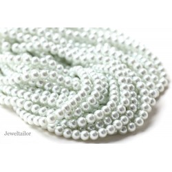 1 Strand (116) Ice White Round Glass Pearl Beads 8mm With High Sheen Finish ~  Jewellery Making Essentials